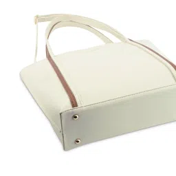 Fastrack White Solid Large Tote Handbag image 5