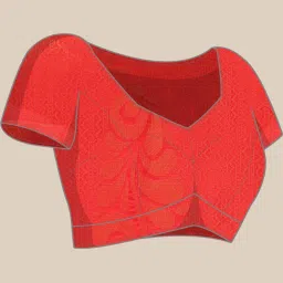 Saree Mall Red Woven Saree With Unstitched Blouse image 5