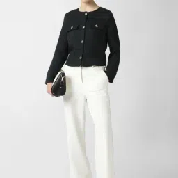 Van Heusen Black Polyester Solid Blazer image 4