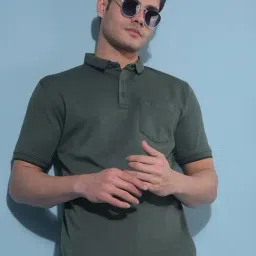 Crimsoune Club Green Cotton Slim Fit Polo T-Shirt-picture-15