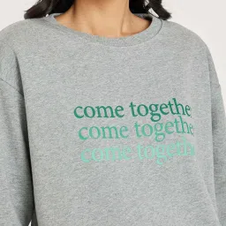 Styli Grey Cotton Printed Sweatshirt image 5