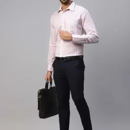 Don Vino Pink Slim Fit Striped Shirt image 5