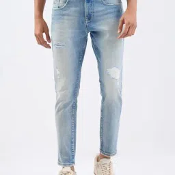 Spykar Light Blue Cotton Slim Fit Jeans-image-20