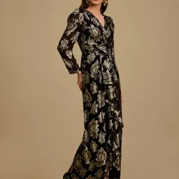 Kazo Black Self Design Maxi Dress image 5