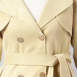 showoffff SHOWOFF Yellow Regular Fit Trench Coat image 5