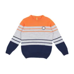 Gini & Jony Kids Multicolor Striped Sweater-picture-32