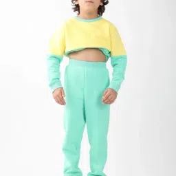 Anthrilo Boys Yellow and Green Color Blocked Tracksuit image 5