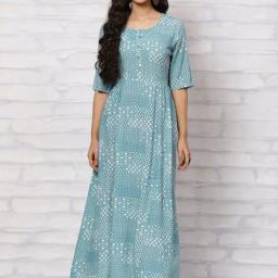 Rangriti Green Printed Maxi Dress-picture-2