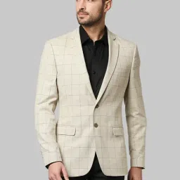 Raymond Beige Check Notched Lapel Blazer-picture-10