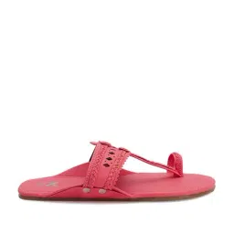 Madras Trunk Women's Haiku Pink Toe Ring Sandals-picture-10