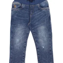 U.S. Polo Assn. Kids Blue Cotton Washed Jeans-picture-30
