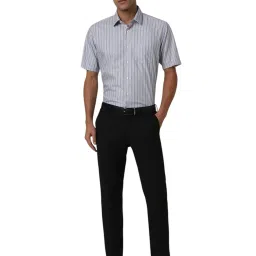 Van Heusen Grey Cotton Regular fit Stripes Shirts image 5