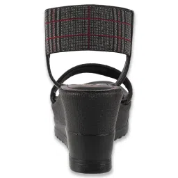 Catwalk Women's Black Ankle Strap Wedges image 5