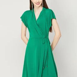 Code by Lifestyle Green A-Line Dress-picture-45