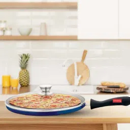 HAZEL Blue Aluminium 25.5 cm Non-Stick Tawa With Lid-image-96