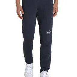 Puma Blue Cotton Slim Fit Trackpants-image-6