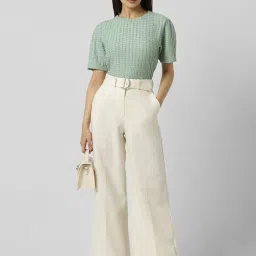 Van Heusen Green Regular fit Self Top image 5