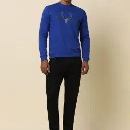 allen solly Men Blue Crew Neck Full Sleeves Casual Sweatshirt image 5