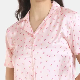 Zivame Pink Printed Shirt Shorts Set image 5