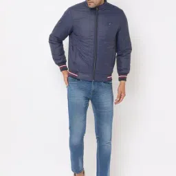 Duke Blue Slim fit Solid Bomber Jacket image 5