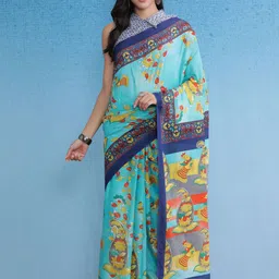 Anouk Rustic Kalamkari Bagru Saree image 1