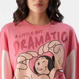 The Souled Store Pink Cotton Printed Sweatshirt image 5