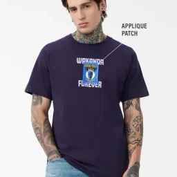 The Souled Store Purple Cotton Graphic Casual T-Shirt-picture-27