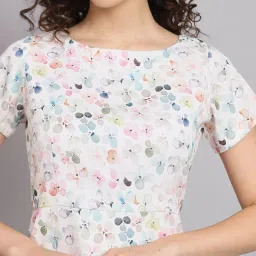 Powersutra White Print Short sleeve Midi Dress image 5