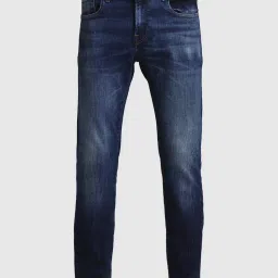 Jack & Jones Dark Blue Denim Cotton Slim Fit Jeans image 5