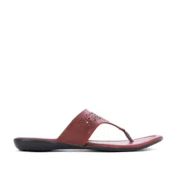 Khadim Women's Maroon Thong Wedges-picture-14