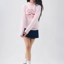 The Souled Store Pink Panther Christmas Women Oversized Sweater-picture-11