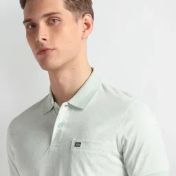 arrow sport Arrow Sports Green Cotton Regular Fit Printed Polo T-Shirt image 5