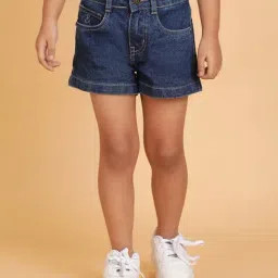 Tales & Stories Girls Dark Blue Washed Shorts-picture-49