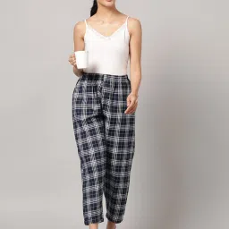 Kryptic Navy Cotton Checks Lounge Pants (Pack Of 2) image 5