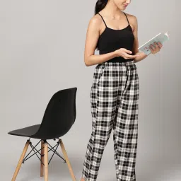 Kryptic Pink & Black Cotton Checks Lounge Pants (Pack Of 2) image 5