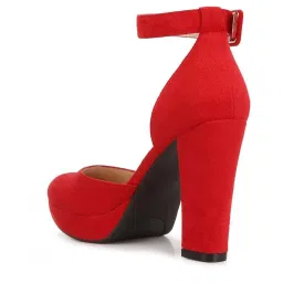 London Rag Women's Red Ankle Strap Sandals image 5