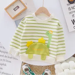 Little Surprise Box Unisex Green Striped Tracksuit image 5