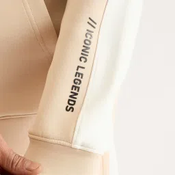 Iconic Beige Regular Fit Colour Block Hooded Sweatshirt image 5