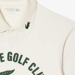 Lacoste Off White Classic Fit Printed Polo T-Shirt image 5