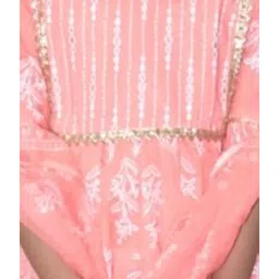 Tippy Top Kids Peach Floral Print Kurta, Sharara with Dupatta image 5