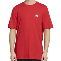 Adidas Red Cotton Regular Fit Sports T-Shirt image 5
