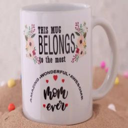 FNP Multicolor Ceramic Printed Wonderful And Awesome Mom Mug (325 ml)-picture-37