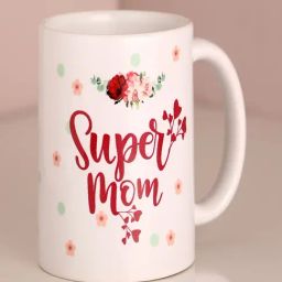 FNP Multicolor Ceramic Printed Cute Super Mom Mug (325 ml)-picture-34