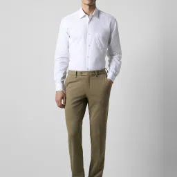 Van Heusen Brown Slim Fit Textured Trousers image 5
