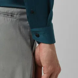 Van Heusen Green Cotton Slim Fit Shirt image 5