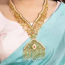 Shaya 92.5 Sterling Silver Yellow Gold Shaadi Squad Bindaas Bahu Necklace for Women-image-67