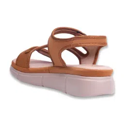 Shoetopia Women's Tan Ankle Strap Wedges image 4