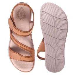 Shoetopia Women's Tan Ankle Strap Wedges image 3