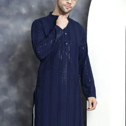 Jompers Men Geometric Embroidered Sequinned Kurta image 1