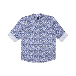Allen Solly Junior Blue Cotton Floral Print Full Sleeves Shirt-picture-20